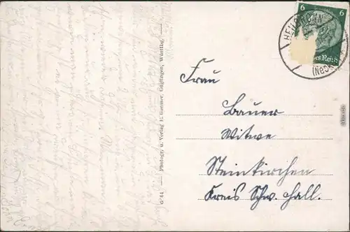 Güglingen Partie an der Stadt bei Heilbronn Ansichtskarte Württemberg 1936