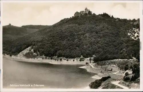Ansichtskarte Waldeck (am Edersee) Schloss Waldeck mit Edersee 1932