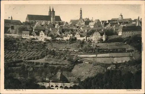 Ansichtskarte Rothenburg ob der Tauber Stadtpartie 1934