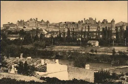 CPA 12 Carcassonne Carcassona Vue générale de la Cité 1932