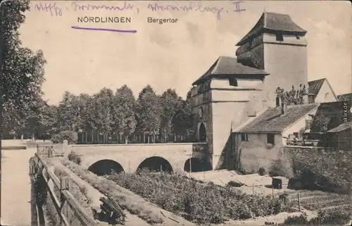 Ansichtskarte Ansichtskarte Nördlingen Partie am Begertor 1918 