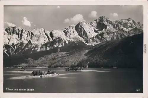 Ansichtskarte Garmisch-Partenkirchen Eibsee mit seinen Inseln 1934