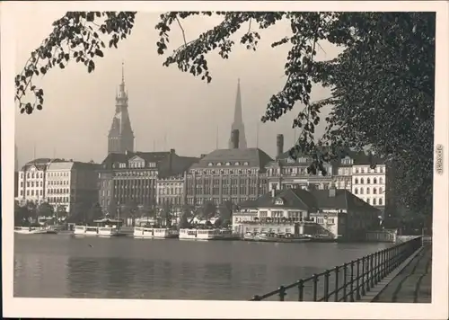 Ansichtskarte Hamburg Alster und Jungfernstieg 1943