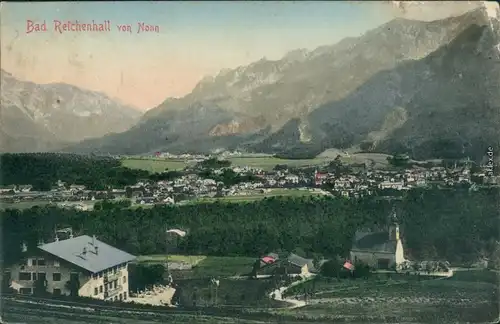 Ansichtskarte  Bad Reichenhall Partie an der Stadt coloriert 1911