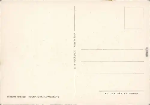 Costumi Italiani - Suonatore Napoletano/Trachten - italienischer  1965