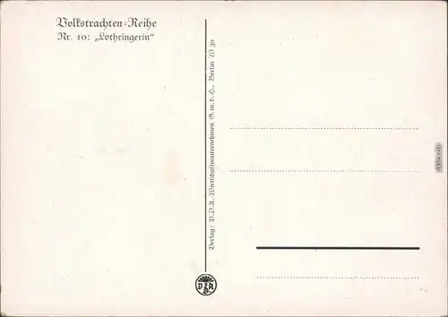 Ansichtskarte Ansichtskarte Künstlerkarte: Lothringer Tracht 1928 