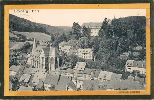 Ansichtskarte Stolberg (Harz) Panorama-Ansicht 1913 