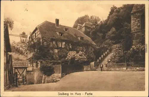 Ansichtskarte Stolberg (Harz) Partie in der Stadt 1929 