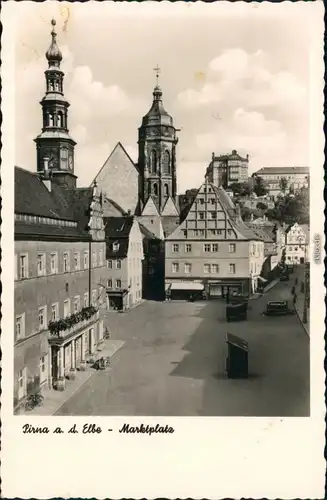 Ansichtskarte Pirna Partie am Marktplatz 1939