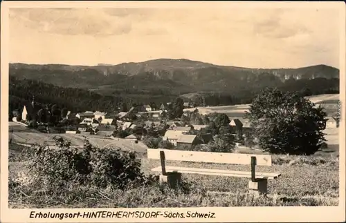 Ansichtskarte Hinterhermsdorf-Sebnitz Panorama-Ansicht 1955