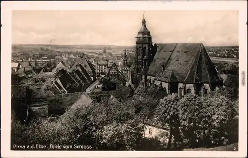 Ansichtskarte Pirna Blick vom Schloss 1934