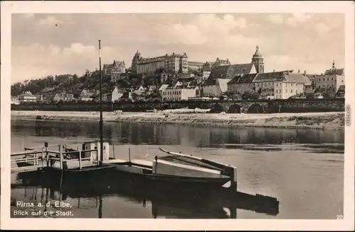 Ansichtskarte Pirna Anlegestelle und Stadt 1932 