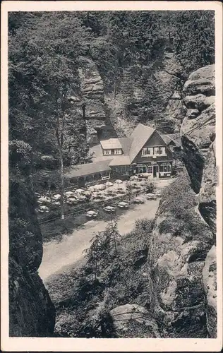 Ansichtskarte Uttewalde-Lohmen (Sachsen) Gaststätte Waldidylle 1939