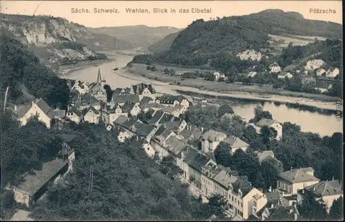 Ansichtskarte Wehlen Panorama-Ansicht 1912