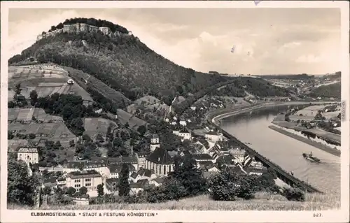 Ansichtskarte Königstein (Sächsische Schweiz) Blick auf die Stadt 1929 