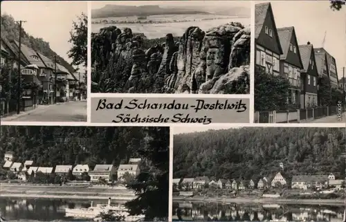 Ansichtskarte Postelwitz-Bad Schandau Straßen und Stadtansichten 1956 