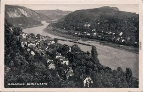 Ansichtskarte Wehlen Panorama-Ansicht 1955