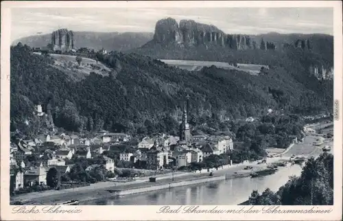 Ansichtskarte Bad Schandau Panorama-Ansicht 1934