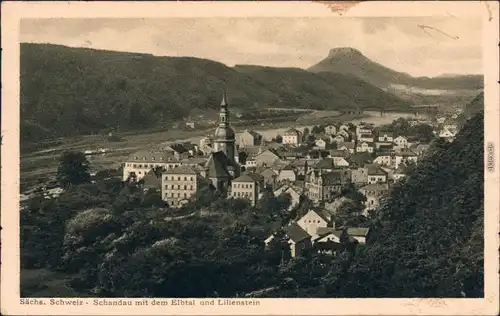 Ansichtskarte Bad Schandau Panorama-Ansicht 1929