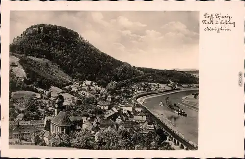 Ansichtskarte Königstein (Sächsische Schweiz) Panorama-Ansicht 1936