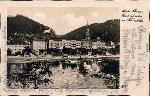 Ansichtskarte Bad Schandau Blick auf die Stadt 1933 