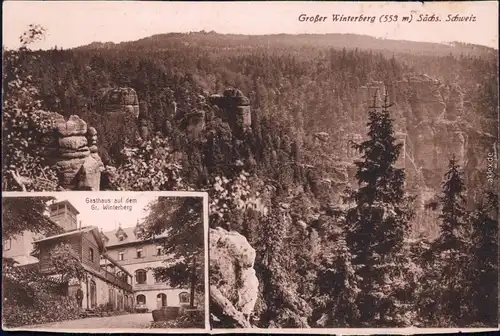 Ansichtskarte Schmilka Gasthaus auf dem Großen Winterberg 2 Bild 1926 