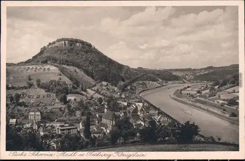 Ansichtskarte Königstein (Sächsische Schweiz) Panorama Ansicht 1928 