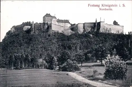 Königstein (Sächsische Schweiz) Festung Königstein - Nordseite 1918 