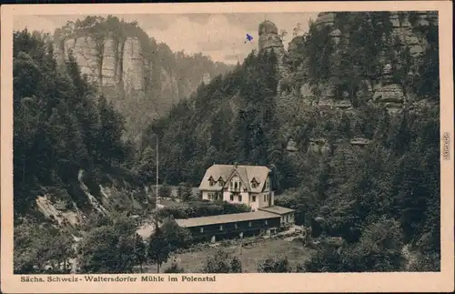 Ansichtskarte Polenz-Neustadt (Sachsen) Waltersdorfer Mühle 1928 