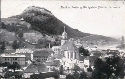 Königstein (Sächsische Schweiz) Festung Königstein und Stadt Königstein 1936