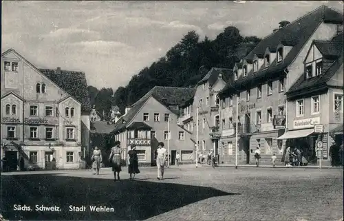 Ansichtskarte Stadt Wehlen Marktplatz 1959