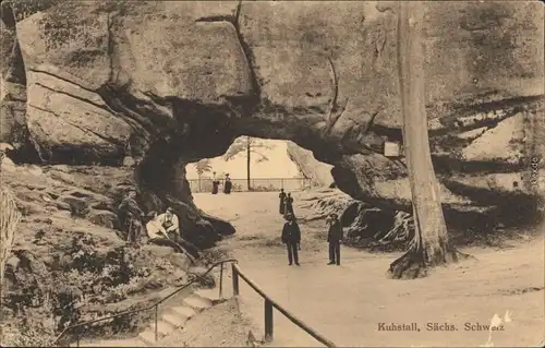 Ansichtskarte Kirnitzschtal Kuhstall, Himmelsleiter - Sächsische Schweiz 1907