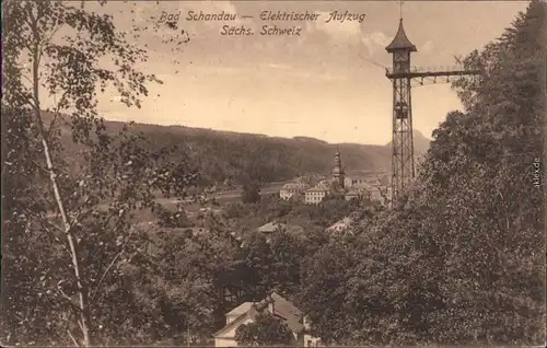 Ansichtskarte Bad Schandau Elektrischer Aufzug 1927