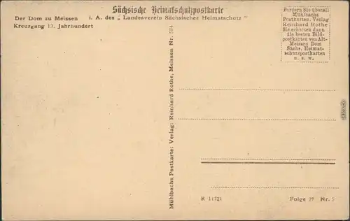 Ansichtskarte Meißen Kreuzgang - Dom 1918 