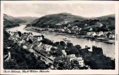 Ansichtskarte Wehlen Blick über die Stadt 1955 