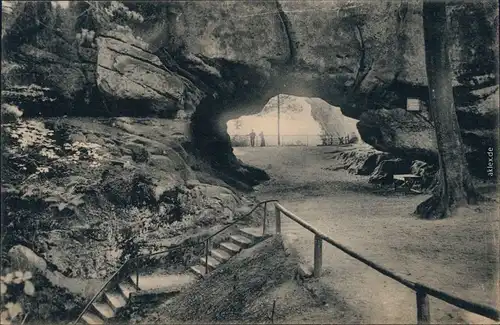 Ansichtskarte Kirnitzschtal Kuhstall, Himmelsleiter - Sächsische Schweiz 1914