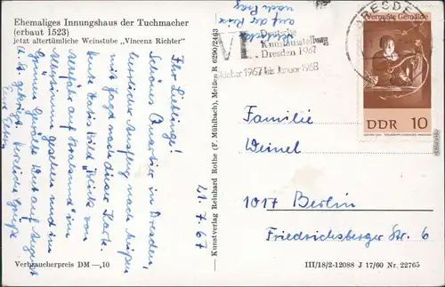 Ansichtskarte Meißen Ehemaliges Innungshaus der Tuchmacher 1960