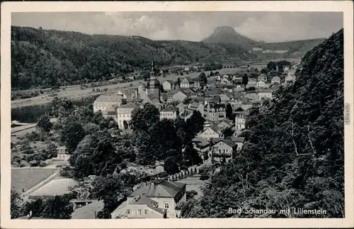 Ansichtskarte Bad Schandau Panoramablick zum Lilienstein 1963