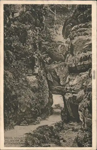 Ansichtskarte Stadt Wehlen Uttewalder Felsentor 1928