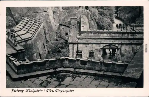 Ansichtskarte Königstein (Sächsische Schweiz) Eingangstor 1955