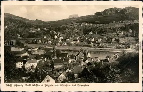 Ansichtskarte Wehlen Blick auf die Stadt 1939 