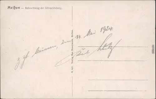 Ansichtskarte Meißen Beleuchtung der Albrechtsburg - Dampfer 1924 