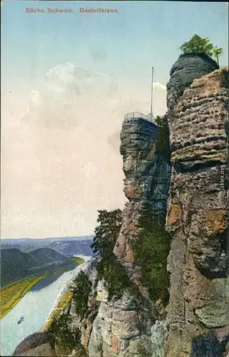 Ansichtskarte Rathen Partie am Basteifelsen 1915 