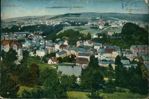 Ansichtskarte Ansichtskarte Sebnitz Blick über die Stadt - Fabriken 1915 