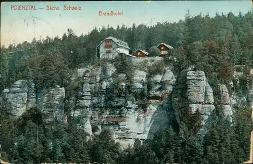 Ansichtskarte Hohnstein (Sächs. Schweiz) Brandhotel 1913 