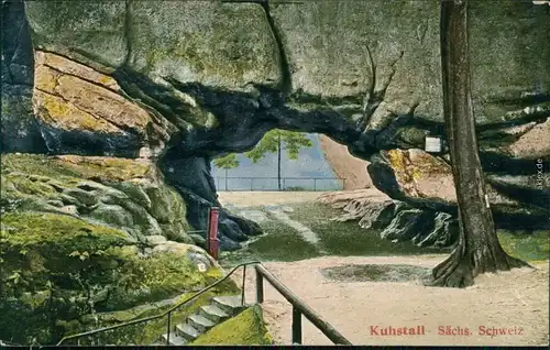 Ansichtskarte Kirnitzschtal Partie am Kuhstall 1915 