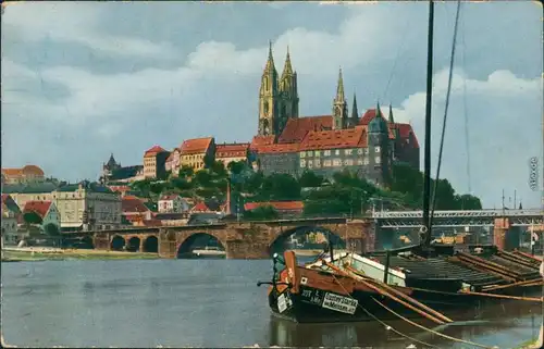 Ansichtskarte Meißen Schlepper Gustav Starke Meißen vor der Stadt 1914 