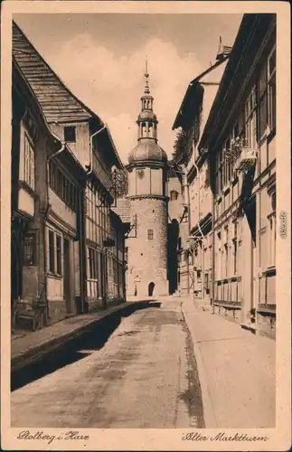 Ansichtskarte Stolberg (Harz) Straßenpartie am Alten Marktturm 1932 
