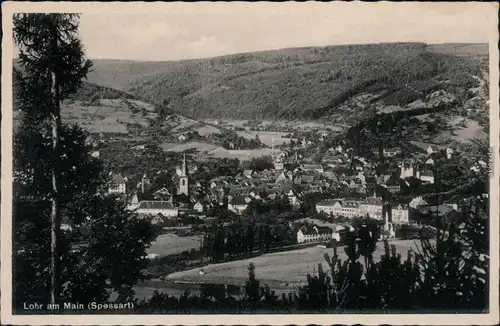 Ansichtskarte Lohr am Main Blick auf die Stadt 1935 