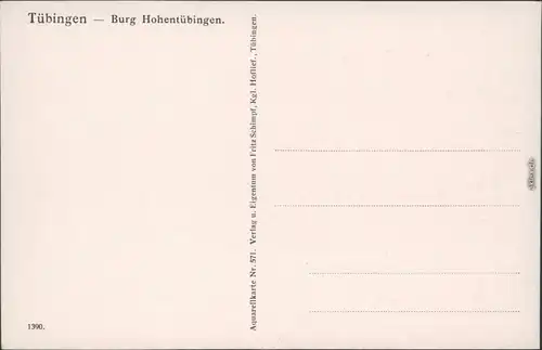 Ansichtskarte Tübingen Künstlerkarte - Burg Hohentübingen 1922 